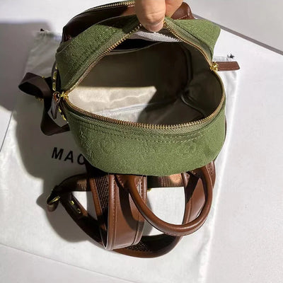 Autumn Floral Embossed Backpack with Studded Accents - WO2MEN