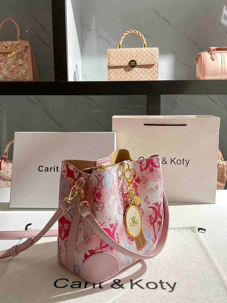 Garden Bucket Bag with Embroidered Motifs and Tassel - WO2MEN