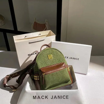 Autumn Floral Embossed Backpack with Studded Accents - WO2MEN