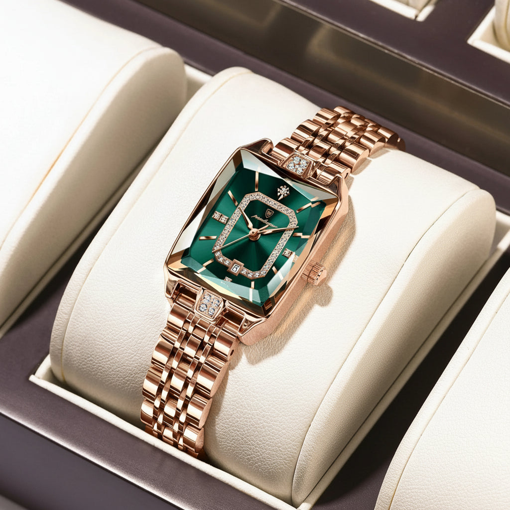 Artisan Square Dial Wristwatch with Diamond Accents - WO2MEN