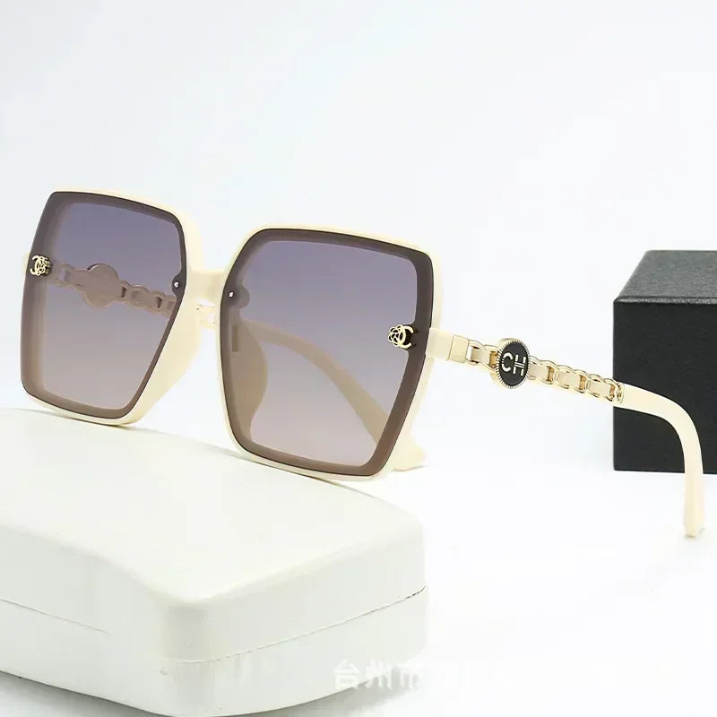 Sculpted Square Frame Sunglasses With Gradient Lenses - WO2MEN