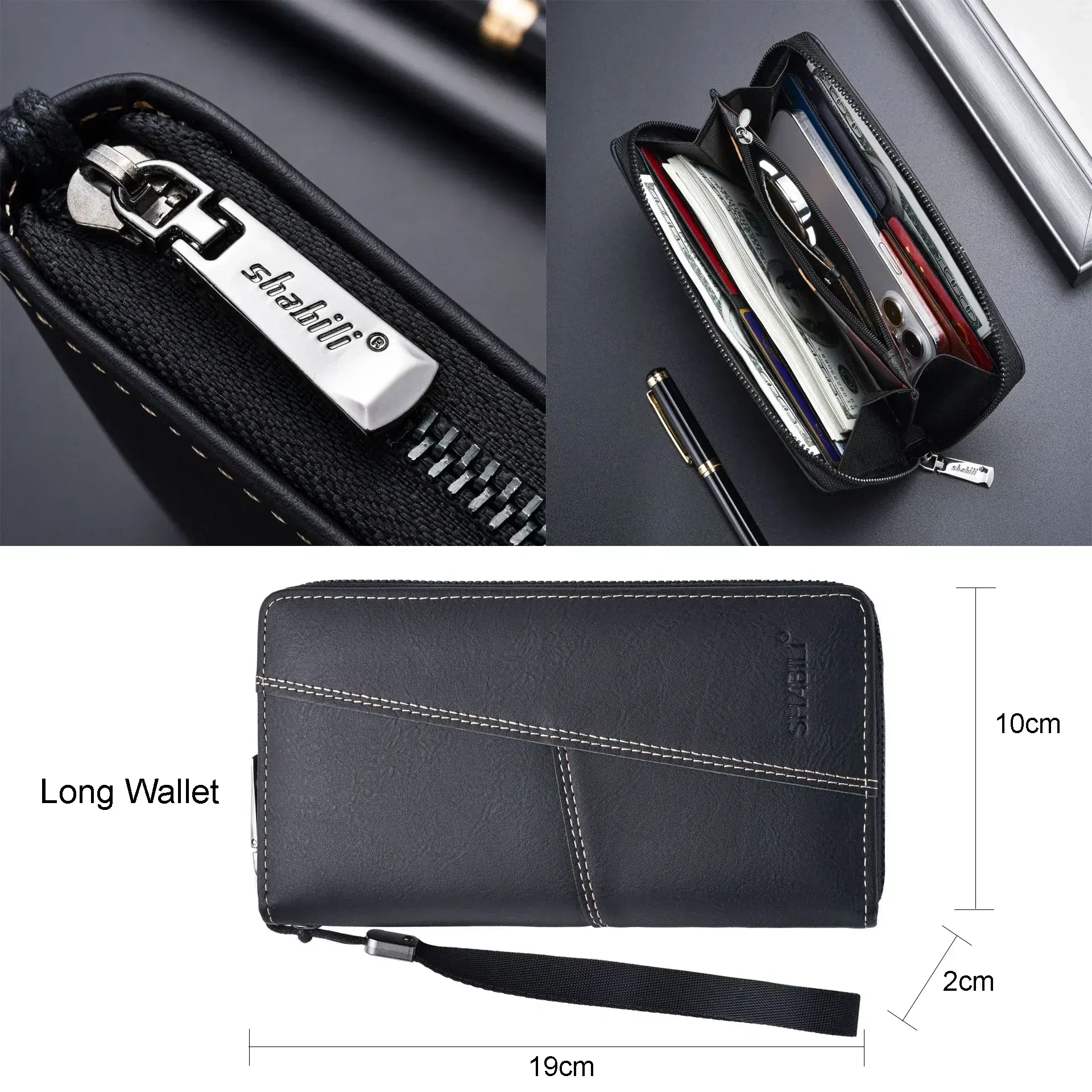 Men's Leather Long Slim Wallet — view 4