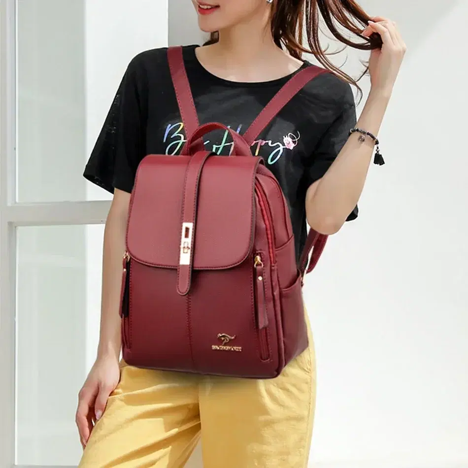 Leather Backpack for Women, Large — view 3