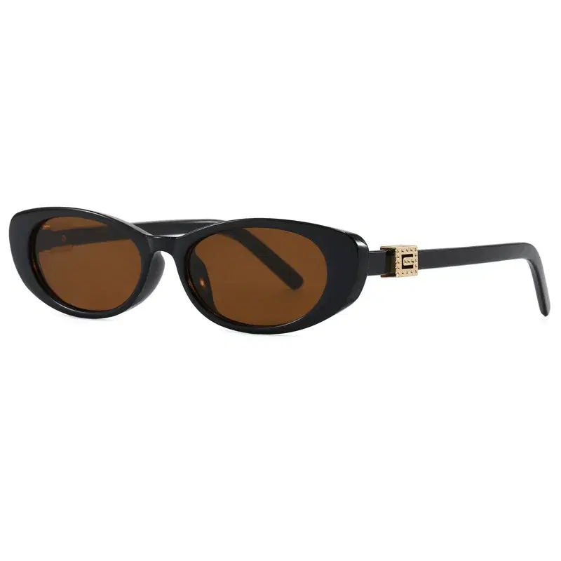 Oval Rivet Sunglasses, Black Frame — view 3