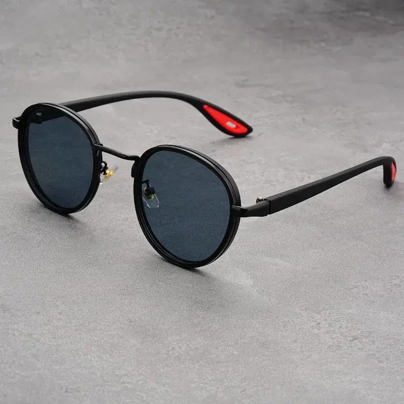 Round Metal Sunglasses Titanium — view 2
