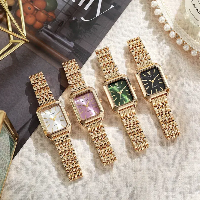 Rectangle Gold Tone Watch For Women — view 2