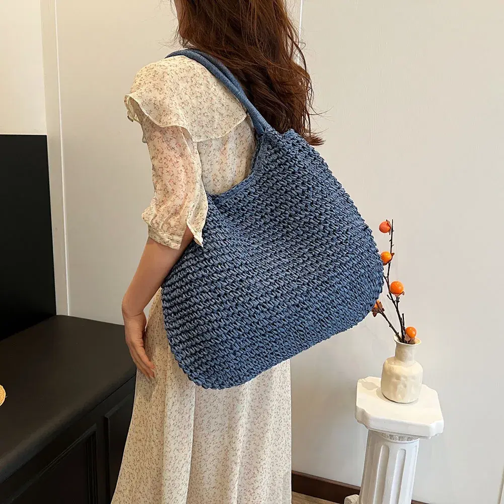 Straw Tote Bag With Large Weave