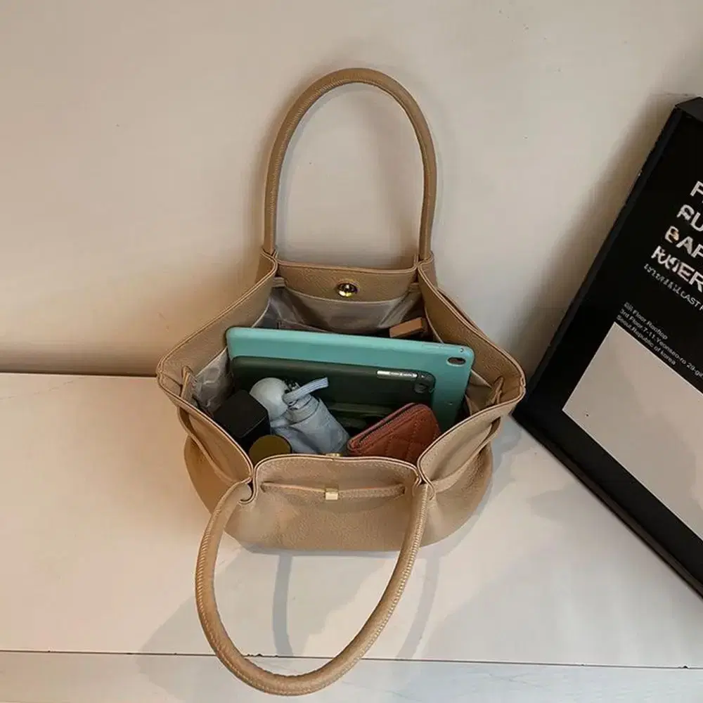 Lychee Pattern PU Leather Tote Bag — view 4