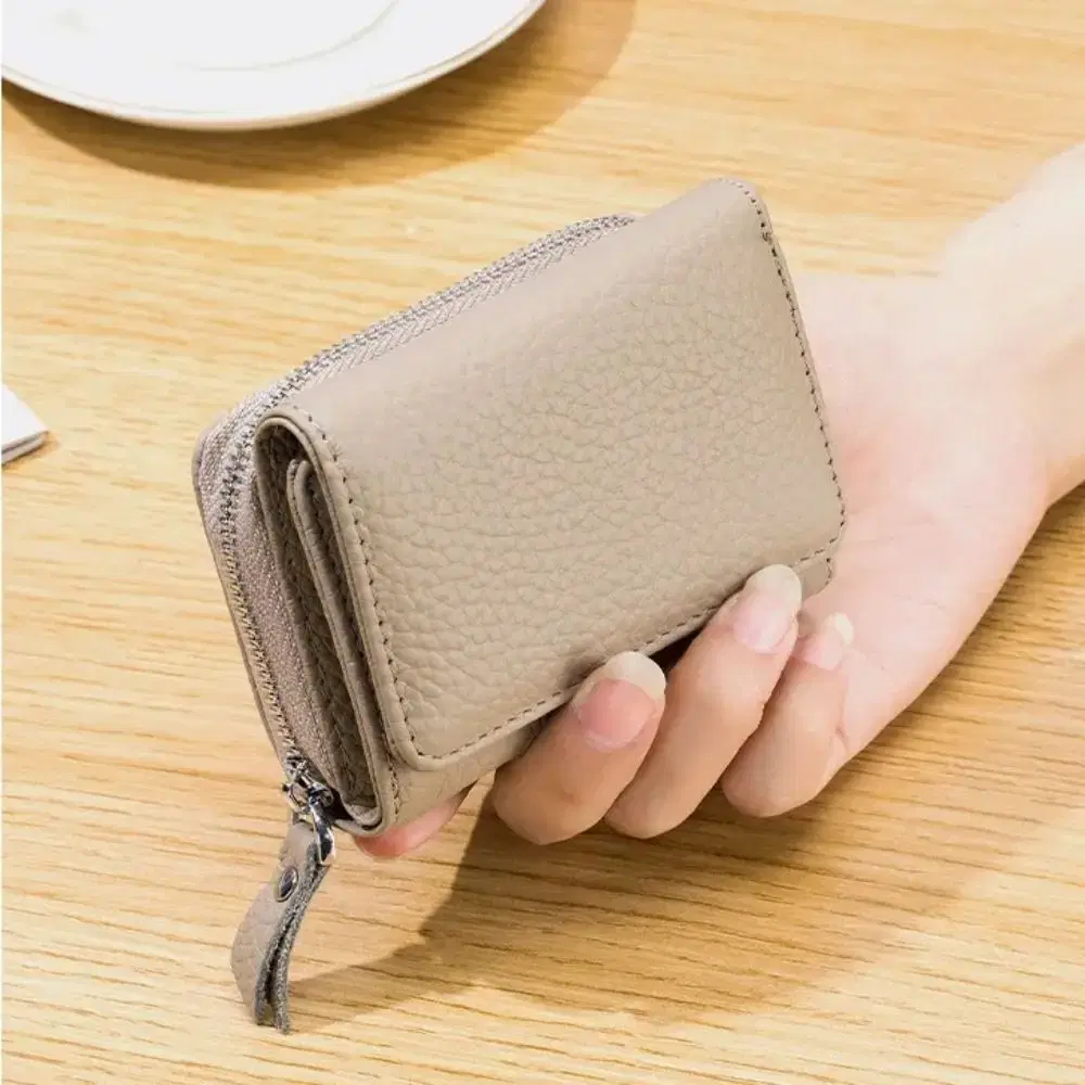 Mini Leather Wallet With Zipper — view 3