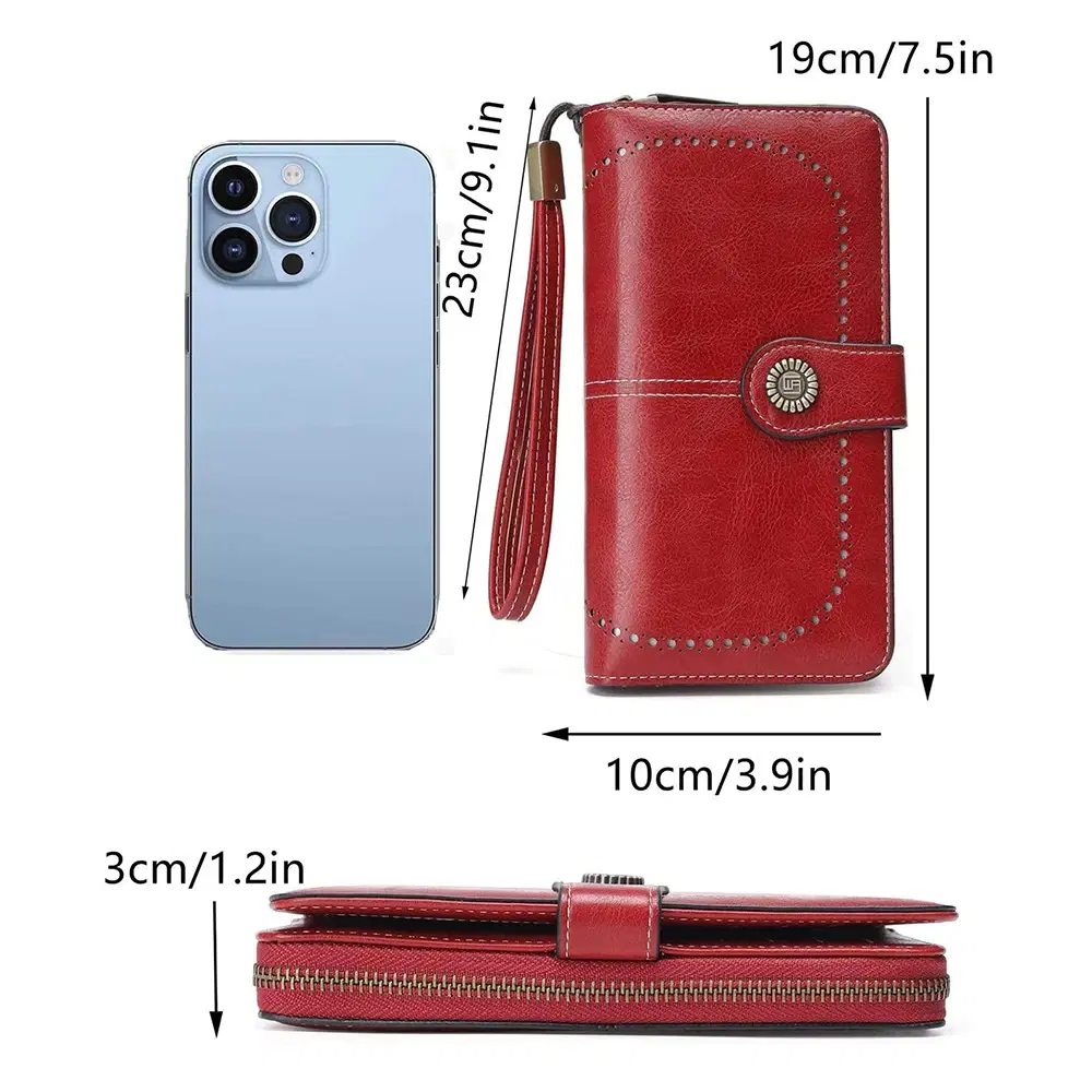 Leather Zip Wallet With Wrist Strap — view 4