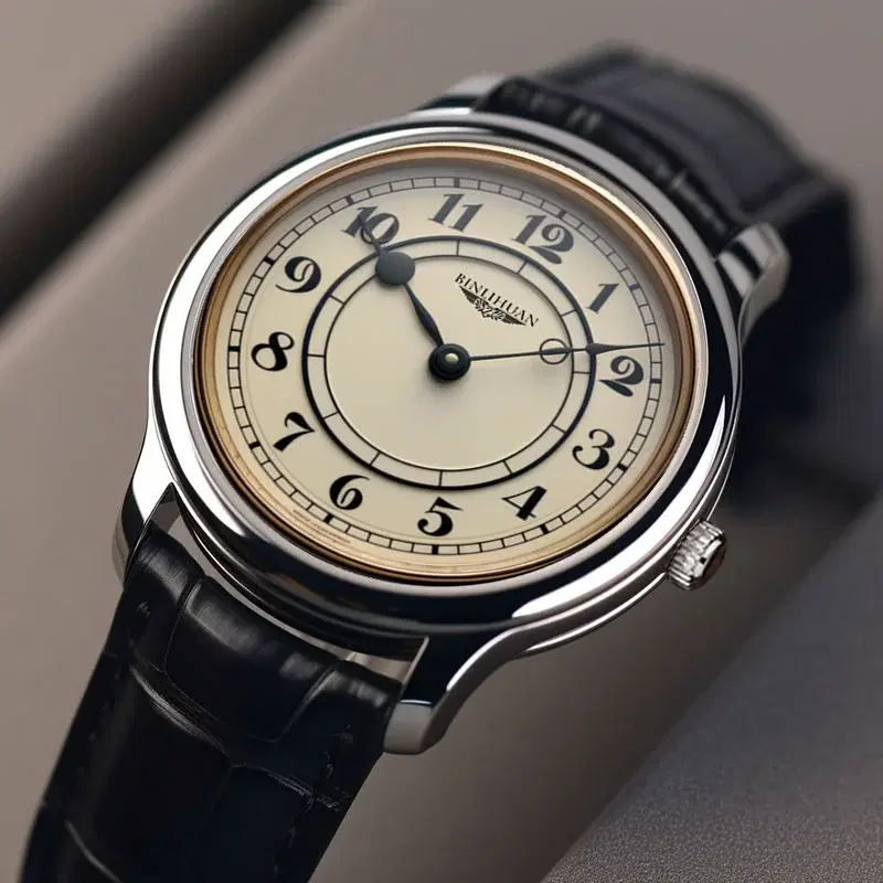 Men Leather Watch Classic Dial — view 3