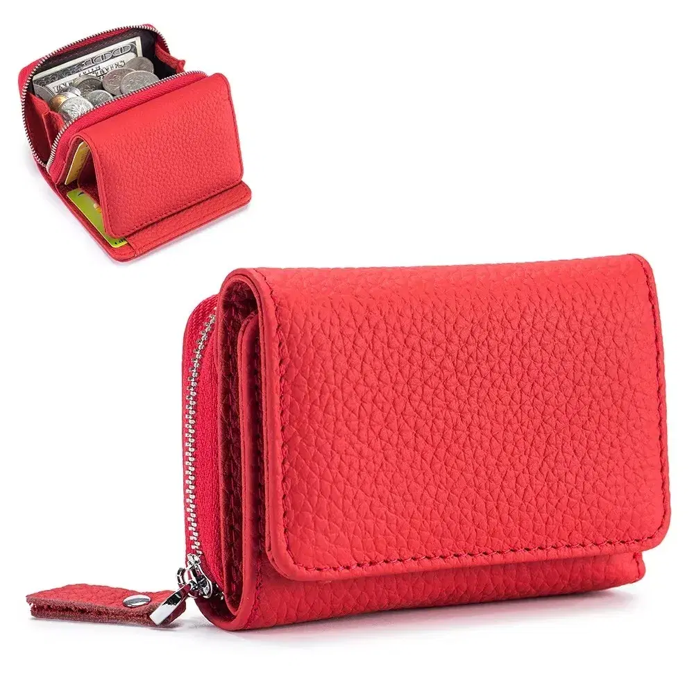 Mini Leather Wallet With Zipper — view 2