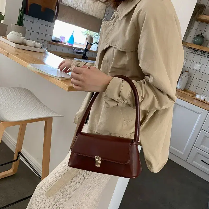 Brown Leather Mini Shoulder Bag — view 2