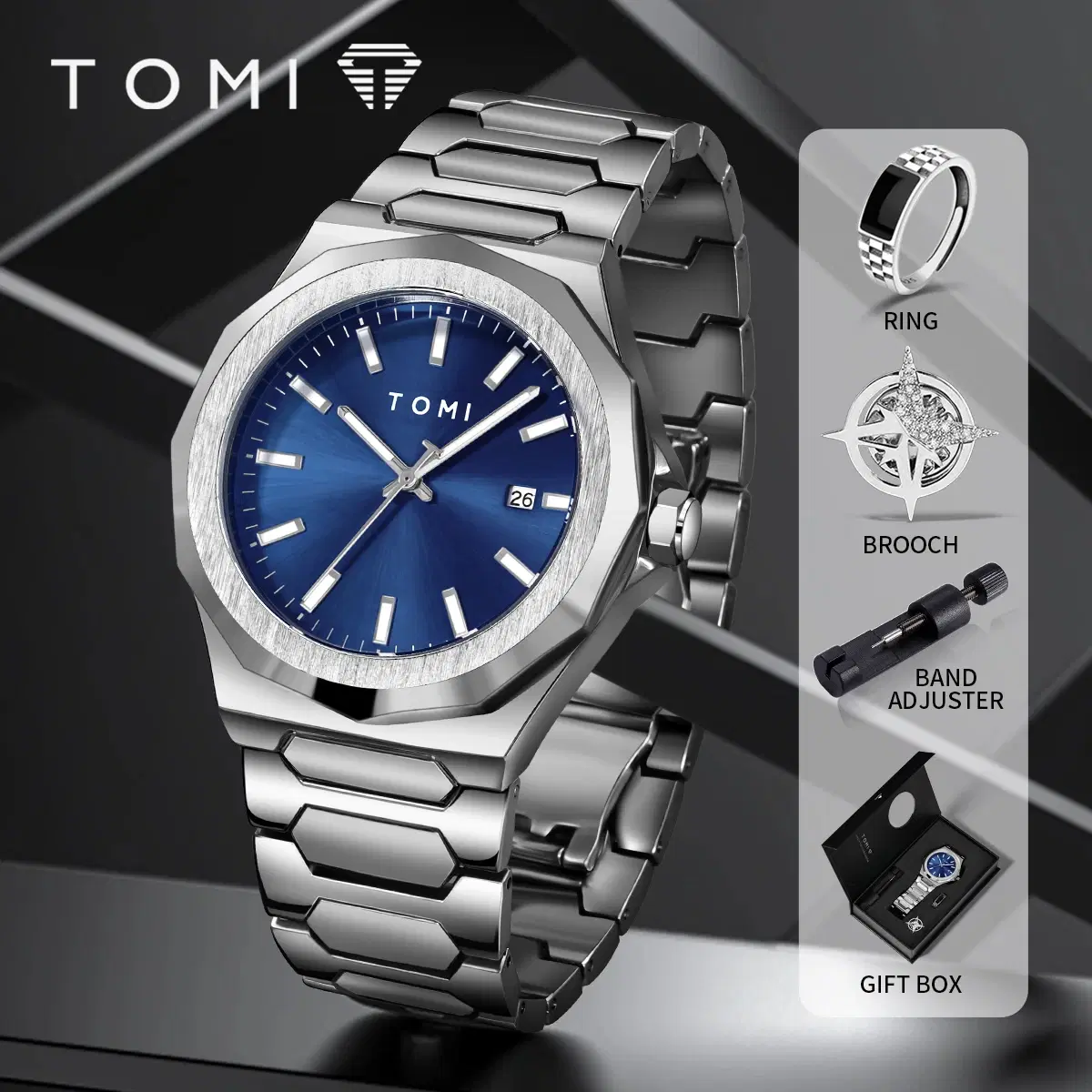Men's Dress Watch Blue Dial Steel — view 2