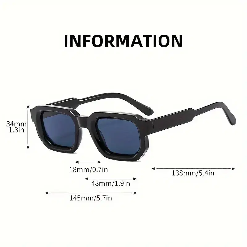 Men's Vintage Rectangle Sunglasses — view 4