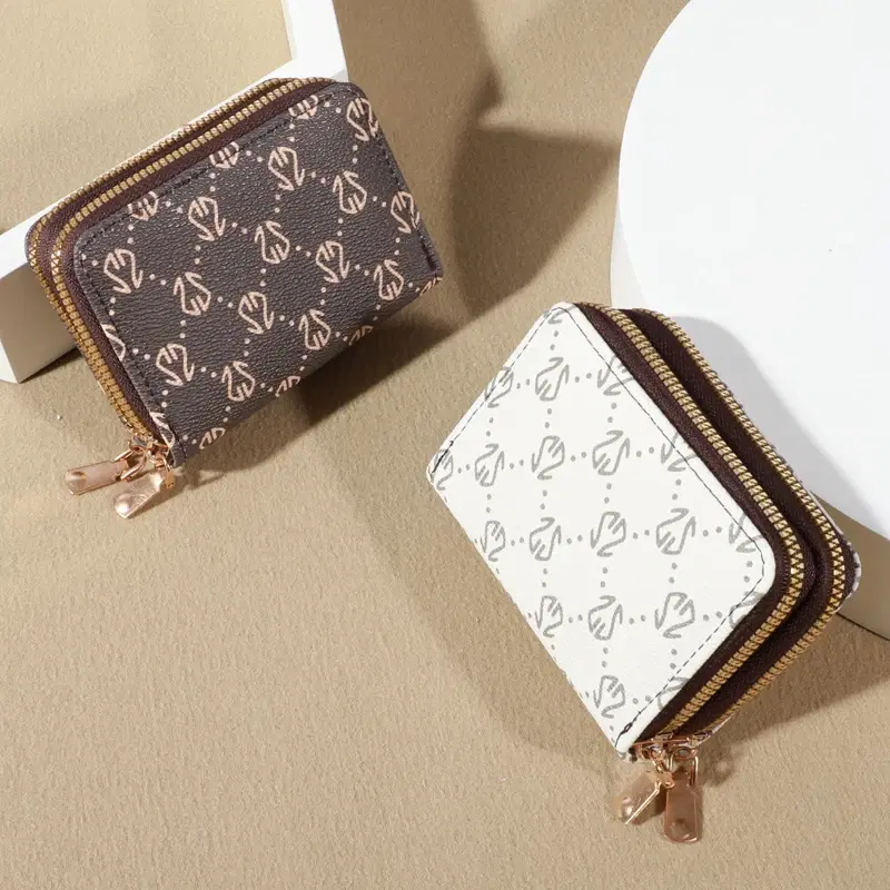 Zippered Card Wallet Faux Leather — view 4