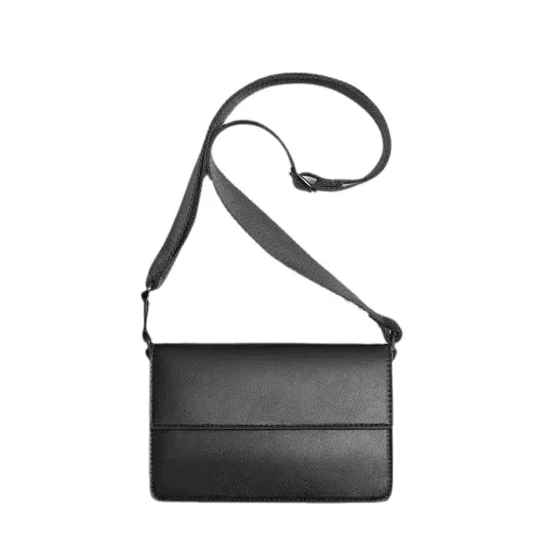 Men's Black Leather Crossbody Bag — view 4