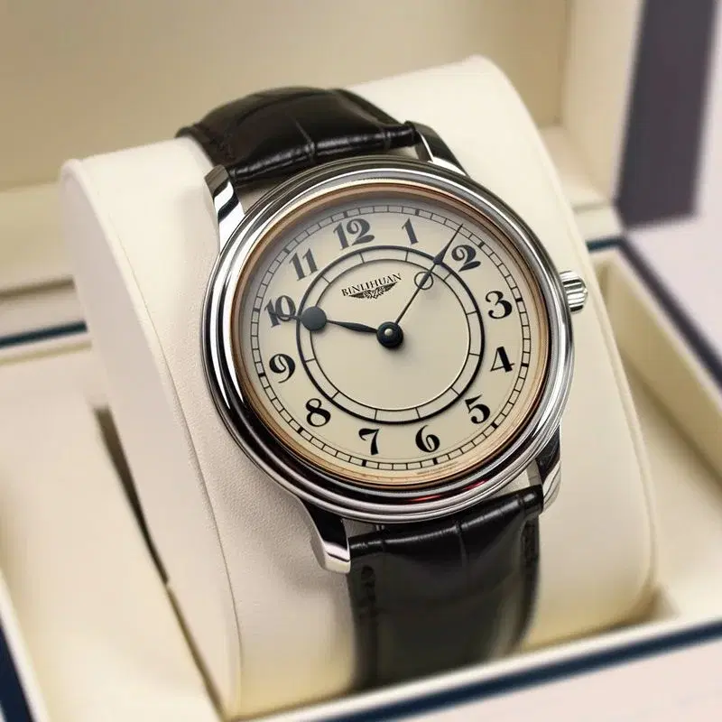 Men Leather Watch Classic Dial — view 2