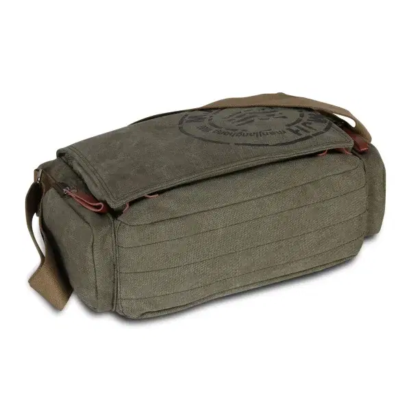 Olive Canvas Messenger Bag For Men — view 4