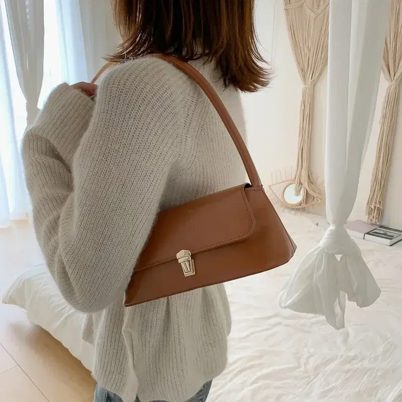 Brown Leather Mini Shoulder Bag — view 4