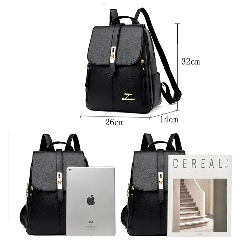 Leather Backpack for Women, Large — view 4