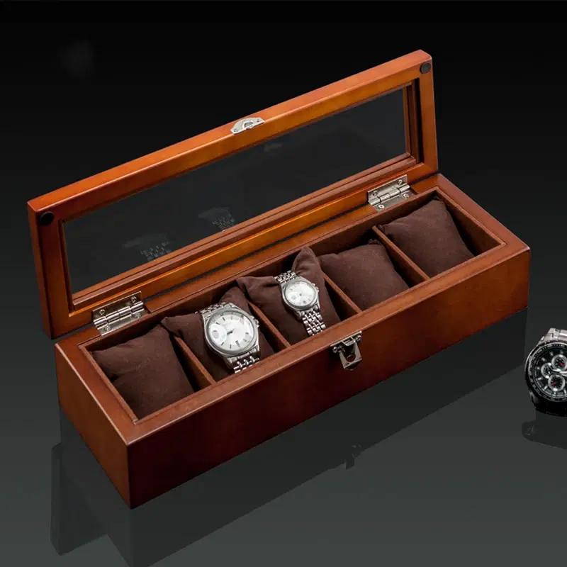 Wooden Watch Box with Glass Lid — view 4