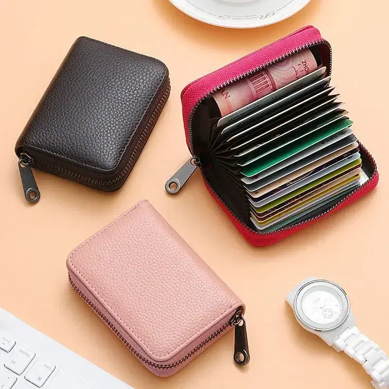 Leather Zipper Card Holder Wallet — view 2