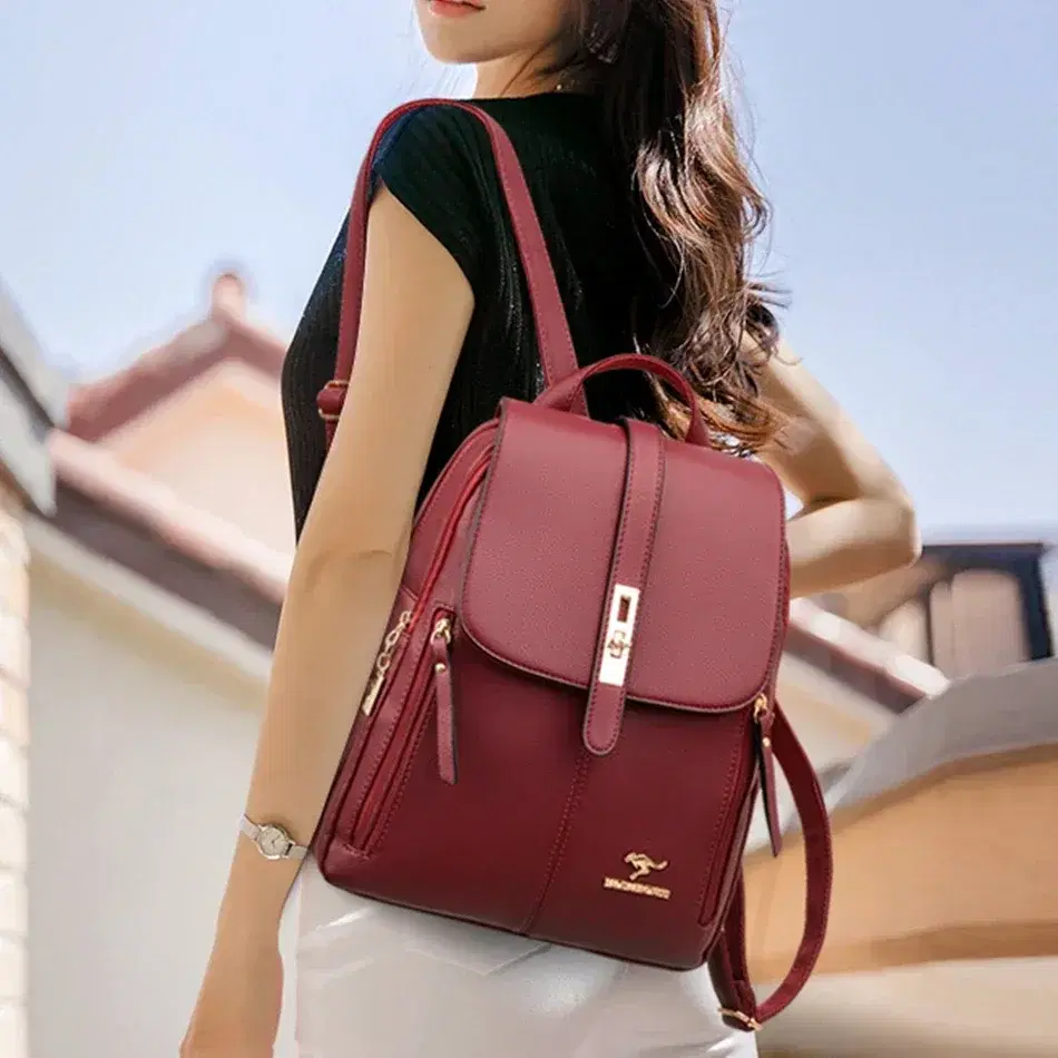 Leather Backpack for Women, Large — view 2