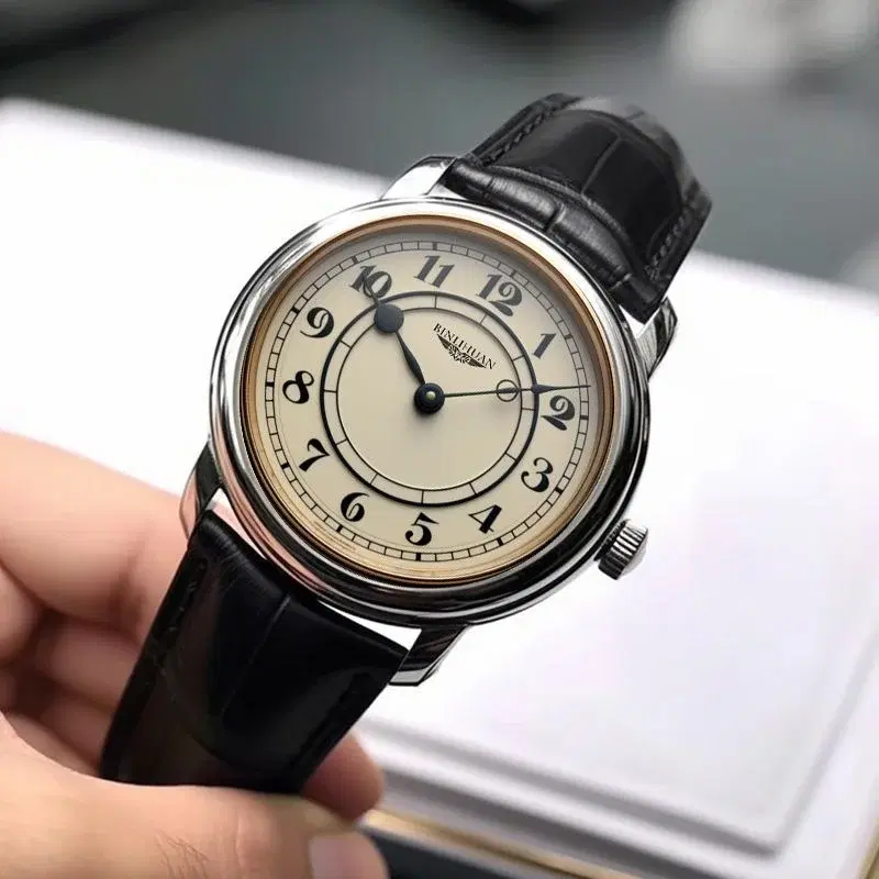 Men Leather Watch Classic Dial — view 4