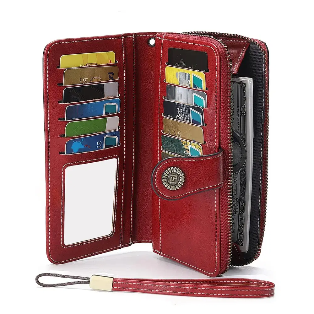 Leather Zip Wallet With Wrist Strap — view 3