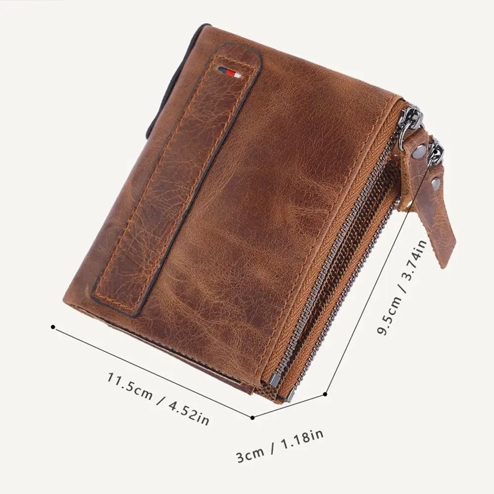 Leather Wallet with Zipper Pouch — view 2