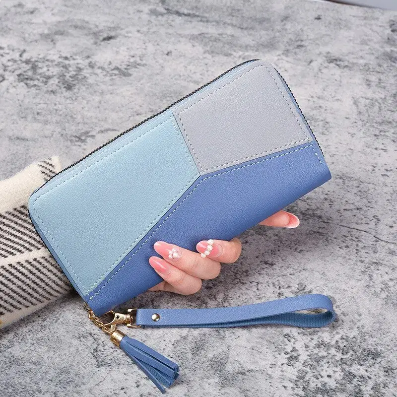 Colorblock PU Leather Zip Wallet — view 3