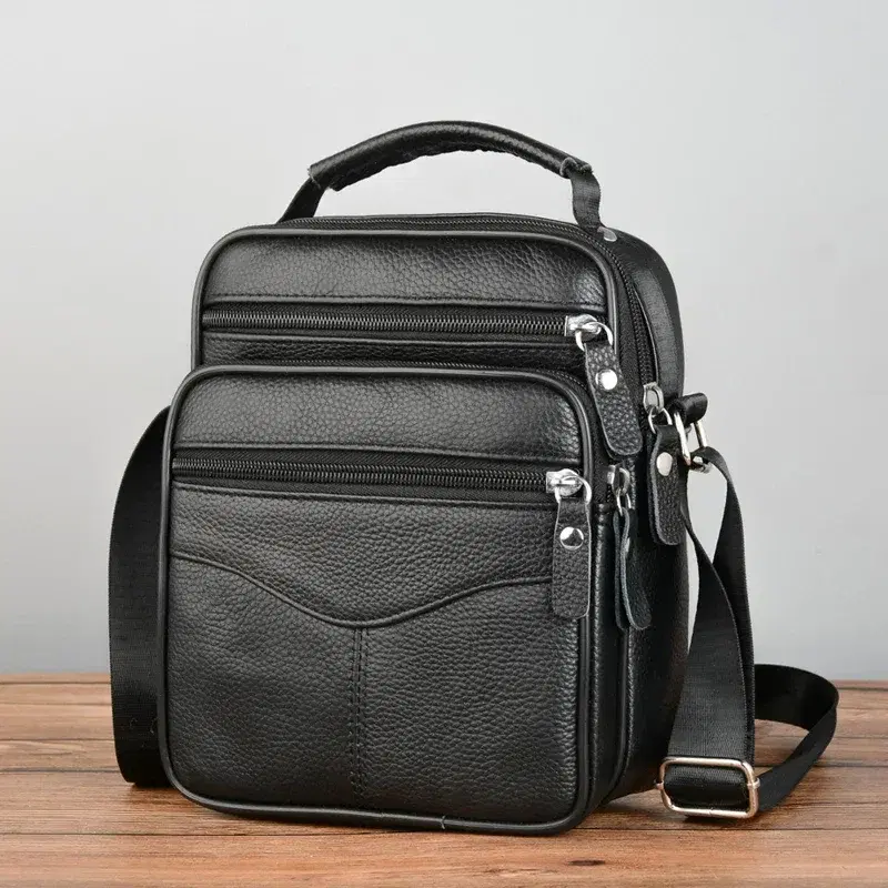 Slim Leather Messenger Crossbody — view 4