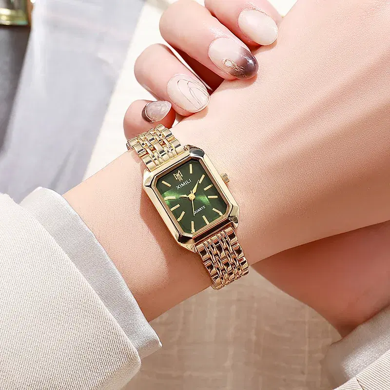Rectangle Gold Tone Watch For Women — view 3