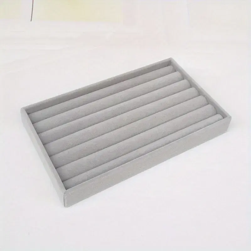Velvet Jewelry Tray Organizer Grey