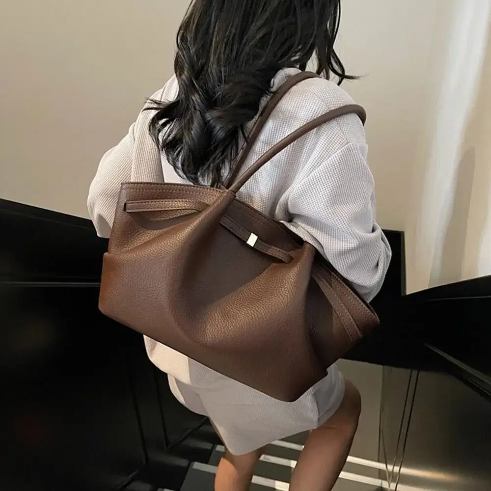 Lychee Pattern PU Leather Tote Bag — view 2