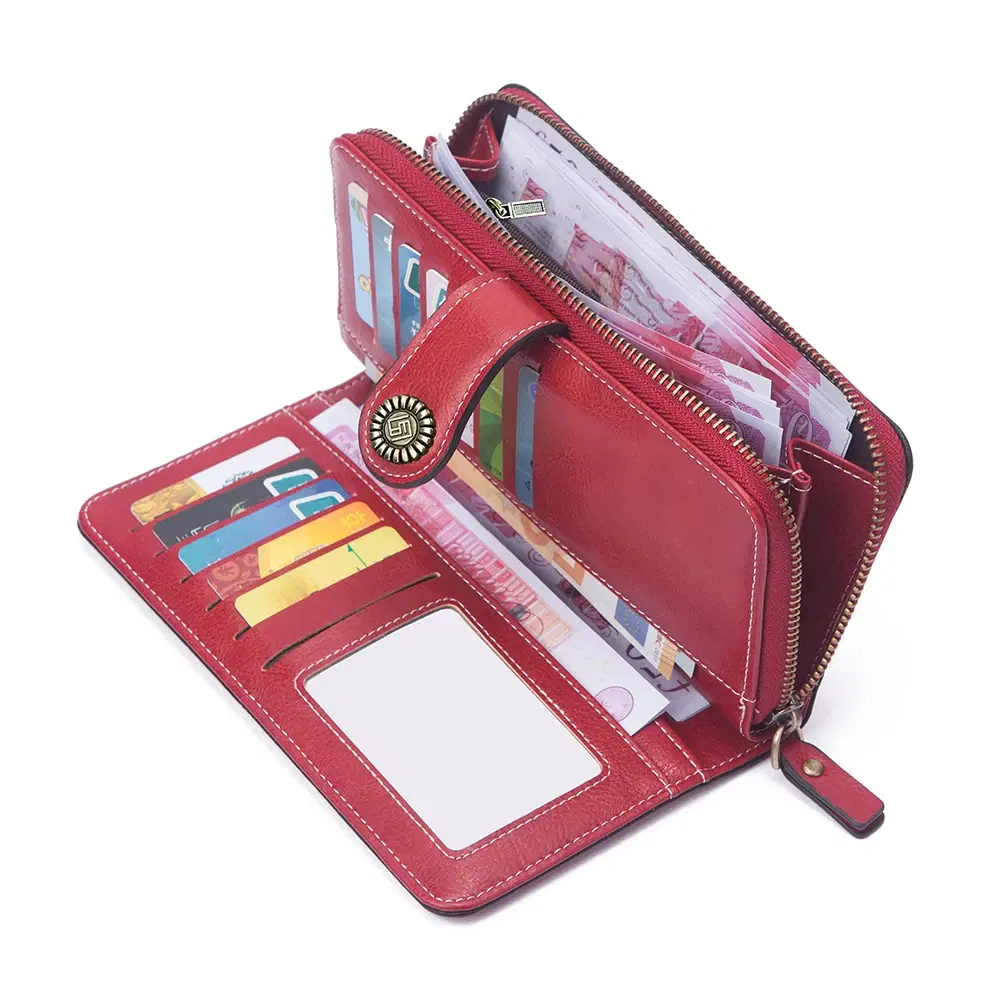 Leather Zip Wallet With Wrist Strap — view 2