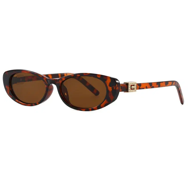 Oval Rivet Sunglasses, Black Frame — view 4