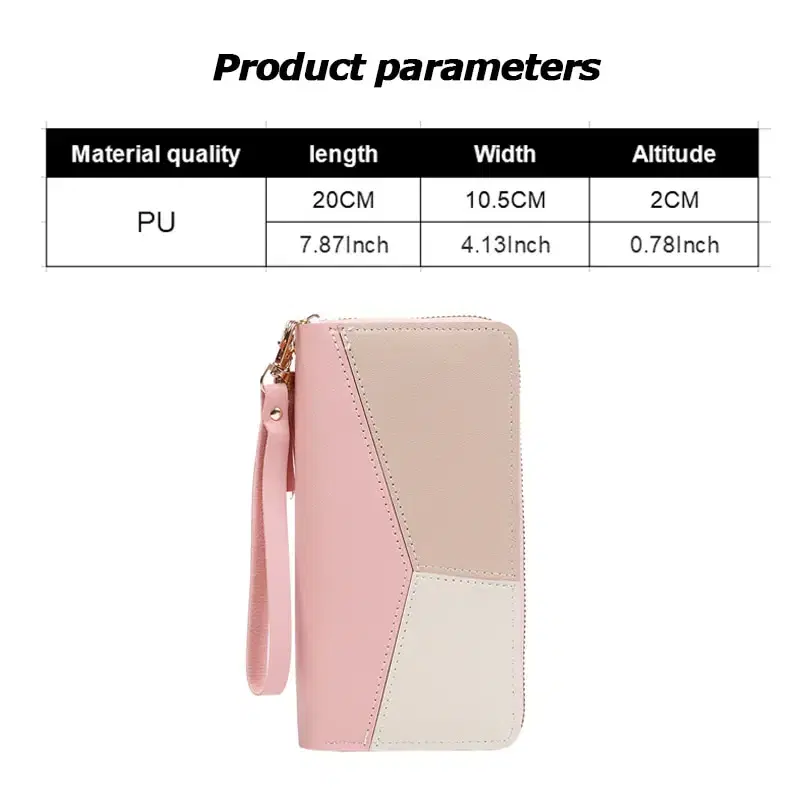 Colorblock PU Leather Zip Wallet — view 4