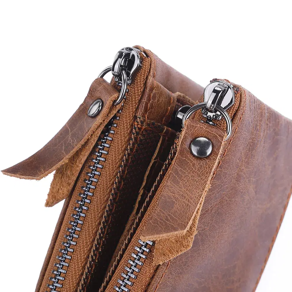 Leather Wallet with Zipper Pouch — view 4