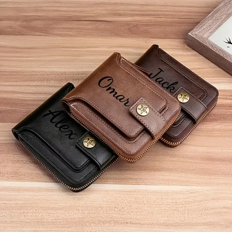 Custom Name Wallet Faux Leather