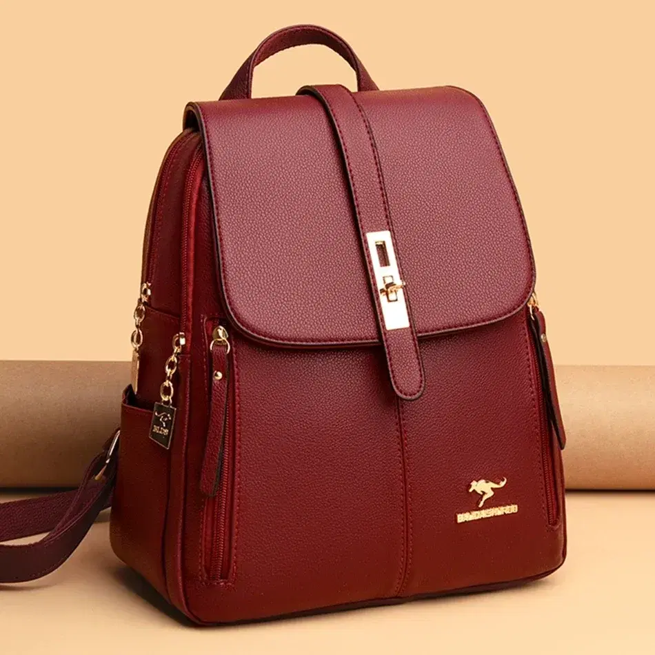 Leather Backpack for Women, Large