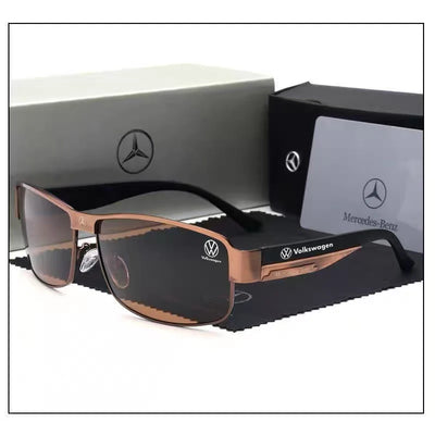 Sunglasses with Subtle Logo On Frame Classic Pilot - Tea Colour