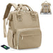 Laptop Backpack With USB Port Water Resistant - Khaki