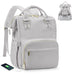 Laptop Backpack With USB Port Water Resistant - Grey
