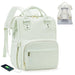 Laptop Backpack With USB Port Water Resistant - Light Green