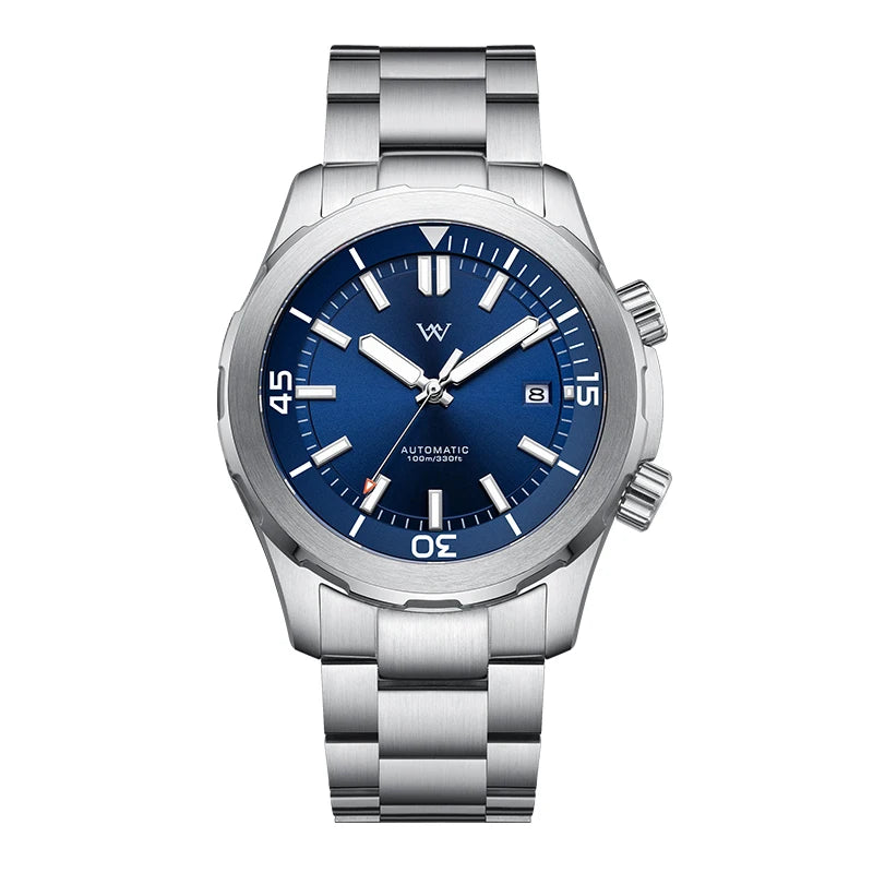 Automatic Mechanical Watch Sapphire Crystal 100m - Blue
