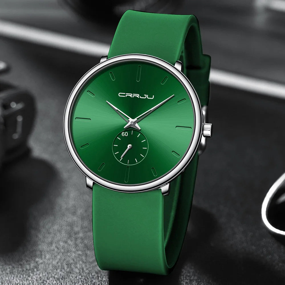 Minimalist Silicone Watch With Subdial And Subtle Shine