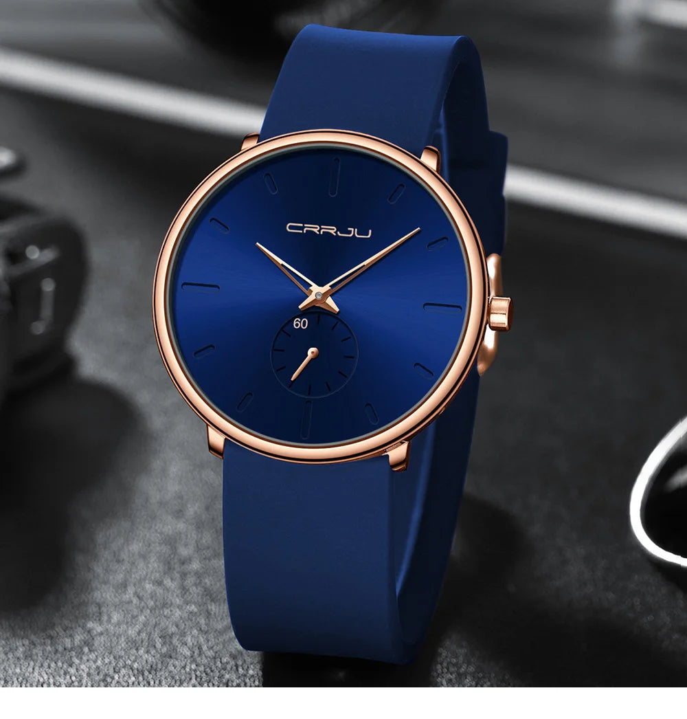 Minimalist Silicone Watch With Subdial And Subtle Shine