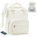 Laptop Backpack With USB Port Water Resistant - Beige